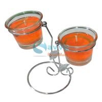 Designed double Candle Stand with Fragrance Light Candle for Home Decor SRG5883