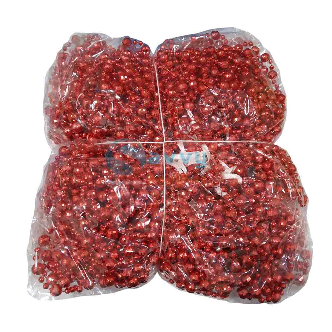 Savvy Artificial Plastic Moti Mala for Home Decor SRH5976 - Red