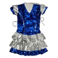 Western Dance Costume for Girls - Blue & Silver SRC6686 - 28